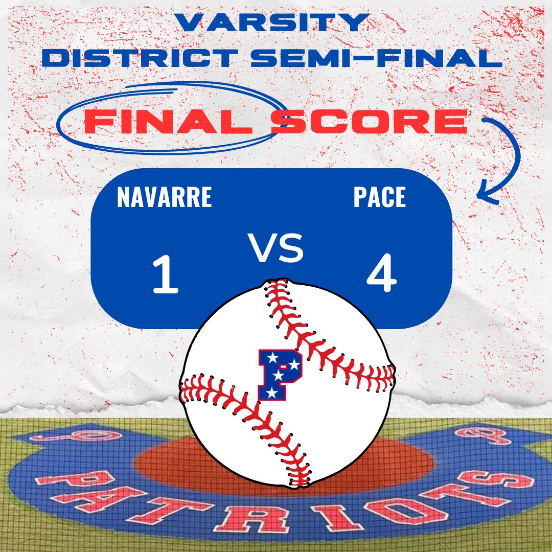 Pace advances to the District Championship on Thursday vs Gulf Breeze at Pace @ 6:00 p.m.