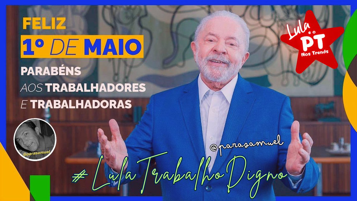 Feliz 1⁰ de Maio. Parabéns aos Trabalhadores e Trabalhadoras. 🚩🇧🇷 @LulaOficial #LulaTrabalhoDigno @ptbrasil @PTnaCamara @heldersalomao @PTnoSenado @paulopaim @ptsaopaulosp @Haddad_Fernando @AmandaGuerra_PT @CUT_Brasil @gleisi @ptbahia @PTCeara @depzeneto1323 @MulheresPT