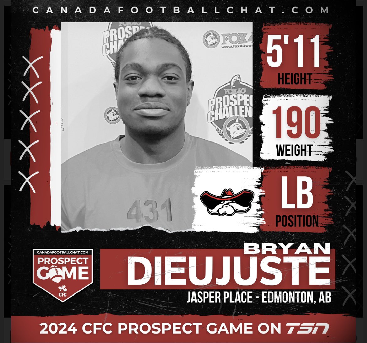 Super pumped to announce that I will be playing in the @CFCProspectGame live on @TSN_Sports at TD Place stadium on May 31. Would love to give a big thanks to @chatfootball for giving me the chance to perform in front of many @JPrebelATHLETIC @JPRebelsFB @Beau_Gleason