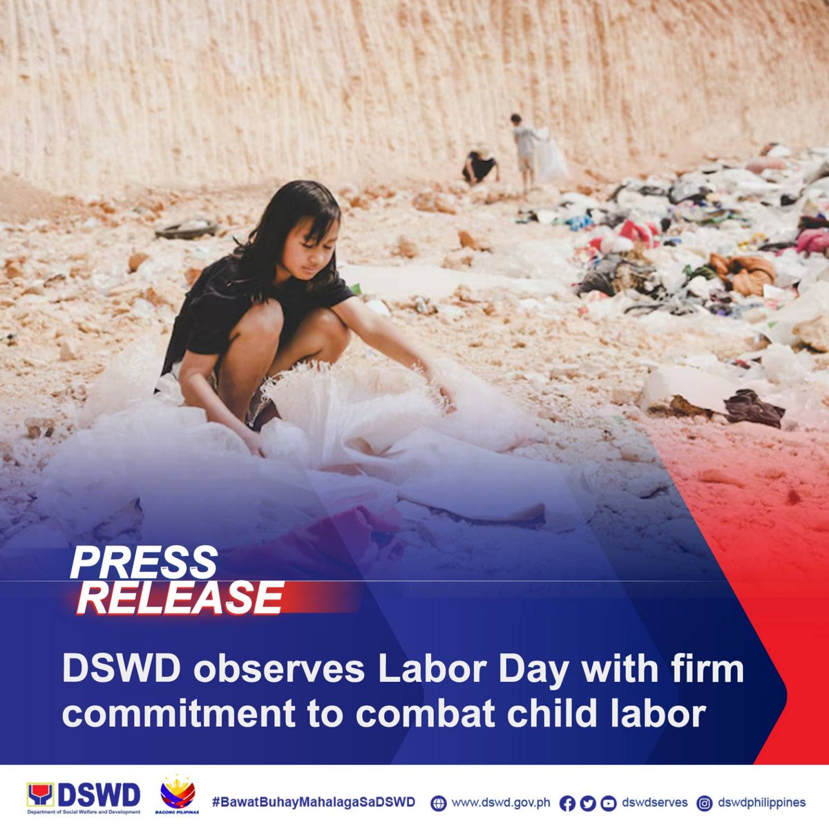 𝗗𝗦𝗪𝗗 𝗣𝗥𝗘𝗦𝗦 𝗥𝗘𝗟𝗘𝗔𝗦𝗘: DSWD observes Labor Day with firm commitment to combat child labor As the nation celebrates Labor Day on Wednesday (May 1), the Department of Social Welfare and Development (DSWD) has reaffirmed its unwavering dedication to protecting the…