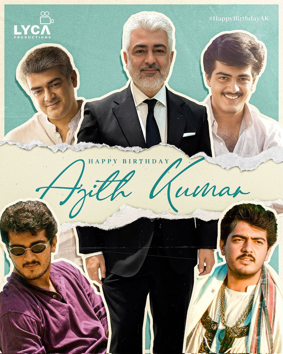 Happy Birthday to the multifaceted artist AJITH KUMAR 🥳 May this year bring you even more success and blockbusters! 💥Keep inspiring us with your extraordinary talent and humility! 😌🤗✨ #HBDAjithKumar #AjithKumar #VidaaMuyarchi #HappyBirthdayAK