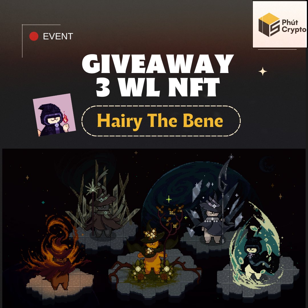 Giveaway 3 WL mint NFT TheBeneCatwiches từ <a href="/BeneCatwiches/">Hairy The Bene</a>  #5PC

Nghỉ lễ tranh thủ lúc rảnh dành 5p tham gia giveaway thôi ae 

💠TheBeneCatwiches là bộ sưu tập NFT PFP mới nhất trên mạng <a href="/Ancient8_gg/">Ancient8</a> 

💠Khi sở hữu NFT ae sẽ có đặc quyền bao gồm  token airdrops,