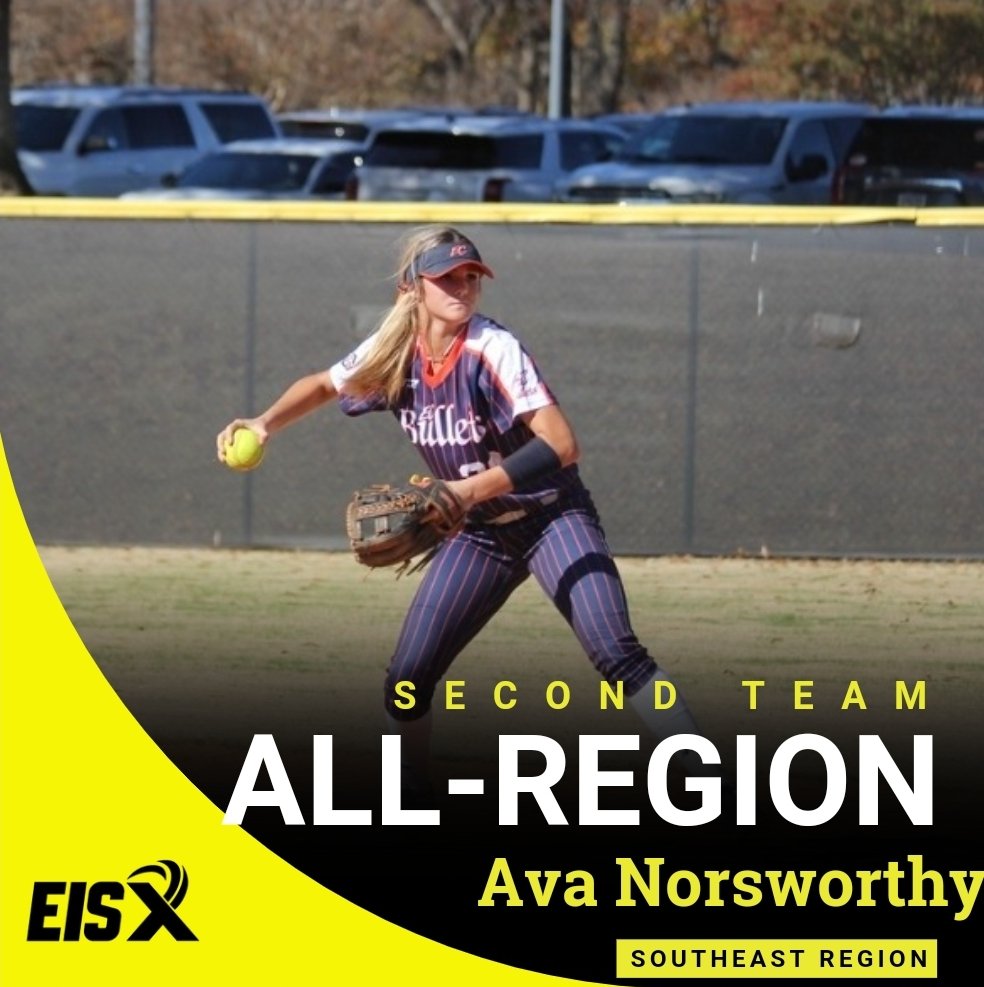 That's our girl!!! 2027 UTL @AvaNorsworthy25 coming in at 2nd team all region for the southeast! Proud of you Ava! @ExtraInningSB @EastCobbBullets @thealliancefp @LeagueFastpitch