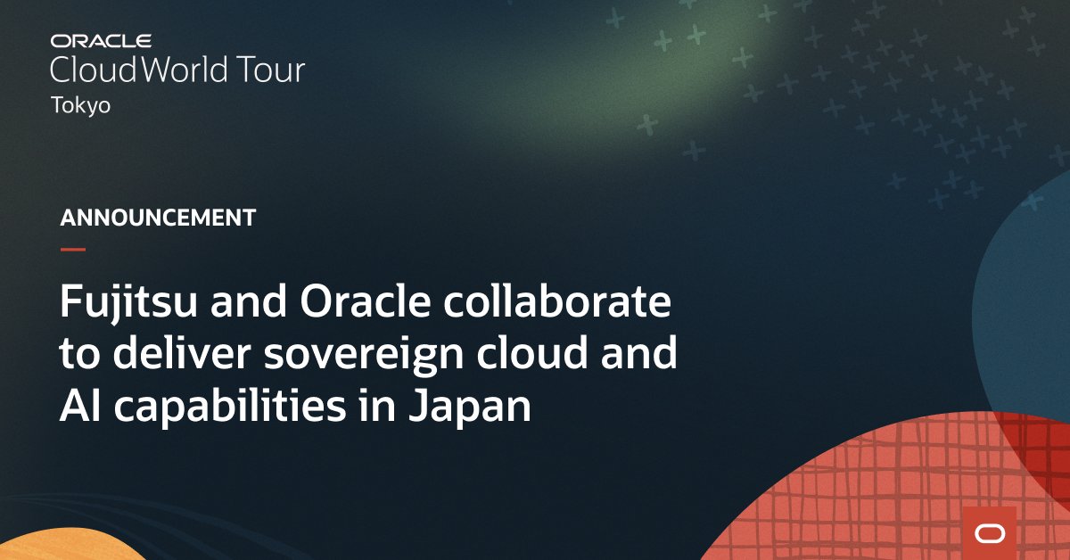 Fujitsu deploys #OracleAlloy to help organisations leverage hyperscale #cloud services while also supporting data sovereignty requirements of Japanese businesses and the public sector. Read more social.ora.cl/6012jHQg6
#CloudWorld