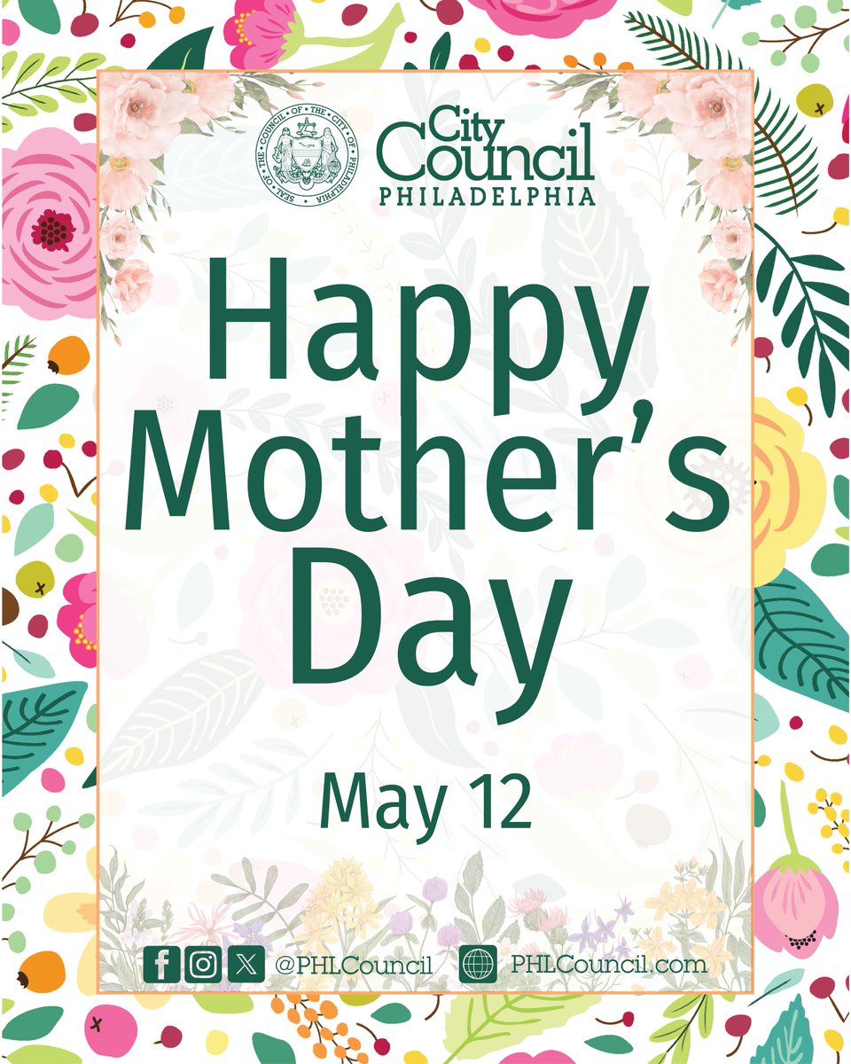 From the City of Brotherly Love to all the incredible moms out there: Happy Mother's Day! Your love, strength, and guidance shape our communities every day. 💐 #MothersDay #PhillyLove