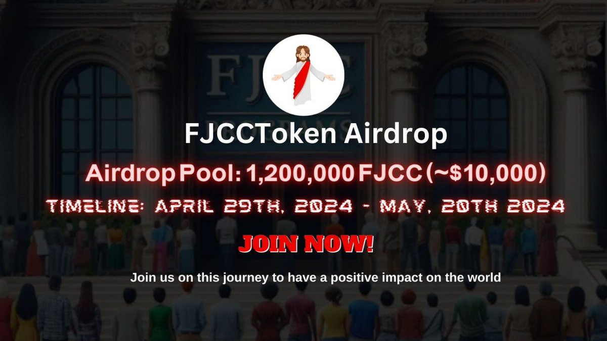 New #airdrop: #FJCCToken (Random 500) #Binance #BTC
Reward: 3,000 $FJCC (~$20)
Market: Coinsniper, CoinAlpha
Distribution date: May 31th

🔗Airdrop Link: t.me/FJCCtokenAirdr…

The top 100 referrals will each get more FJCC tokens

📌Join with Us ! t.me/XPresidentAI
