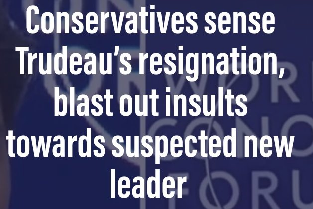 '@CPC_HQ sense Trudeau’s resignation, blast out insults towards suspected new @liberal_party leader @MarkJCarney.' @Skeptical_Mike @TheCounterSgnl @TheRealKeean #cdnpoli #TrudeauMustResign

thecountersignal.com/conservatives-…