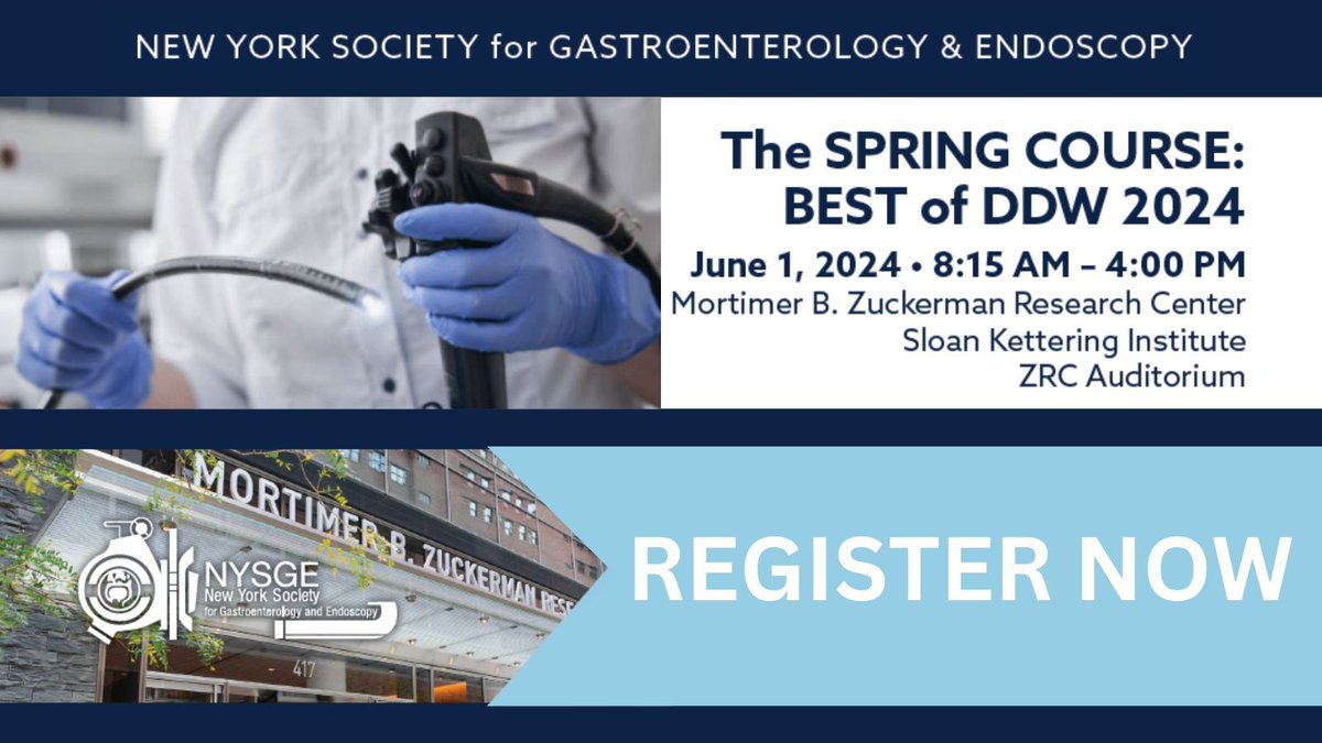 Are you a GI Nurse, Associate, or Fellow and can’t make it to DDW? Then the NYSGE Spring Course: Best of DDW 2024 is made for you! Tailored to bring you the best educational programs from DDW, you don’t want to miss this opportunity. Register here: buff.ly/3Wk35ic