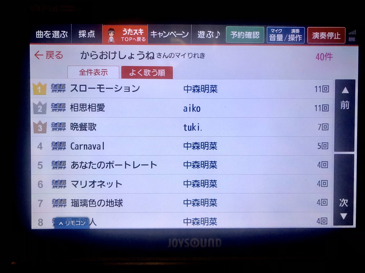 tkpj2002's tweet photo. 最近よく歌ってる曲。
だいぶ偏ってるけど、新しいものも少し混ぜてます。 https://t.co/YlqS3cgemk