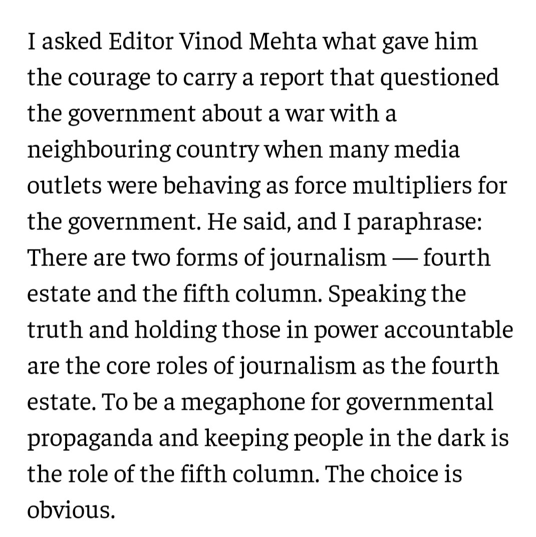 @Nidhi journalists in the media house under Corporate have no option but to follow the dictat. NDTV, TN,India Today, Republic etc are fifth column.  See screenshot shared here. Atalji was big hearted unlike some one wants gurantee vote from us.