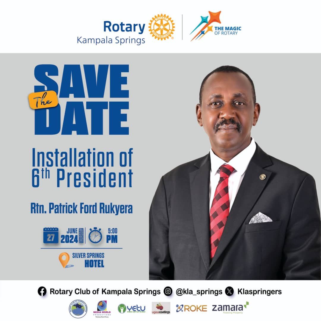 Save the Date for our 6th Presidential Installation ~ PE Patrick Ford Rukyera 🗓️ 27th June, 2024 📍Silver Springs Hotel, Bugolobi