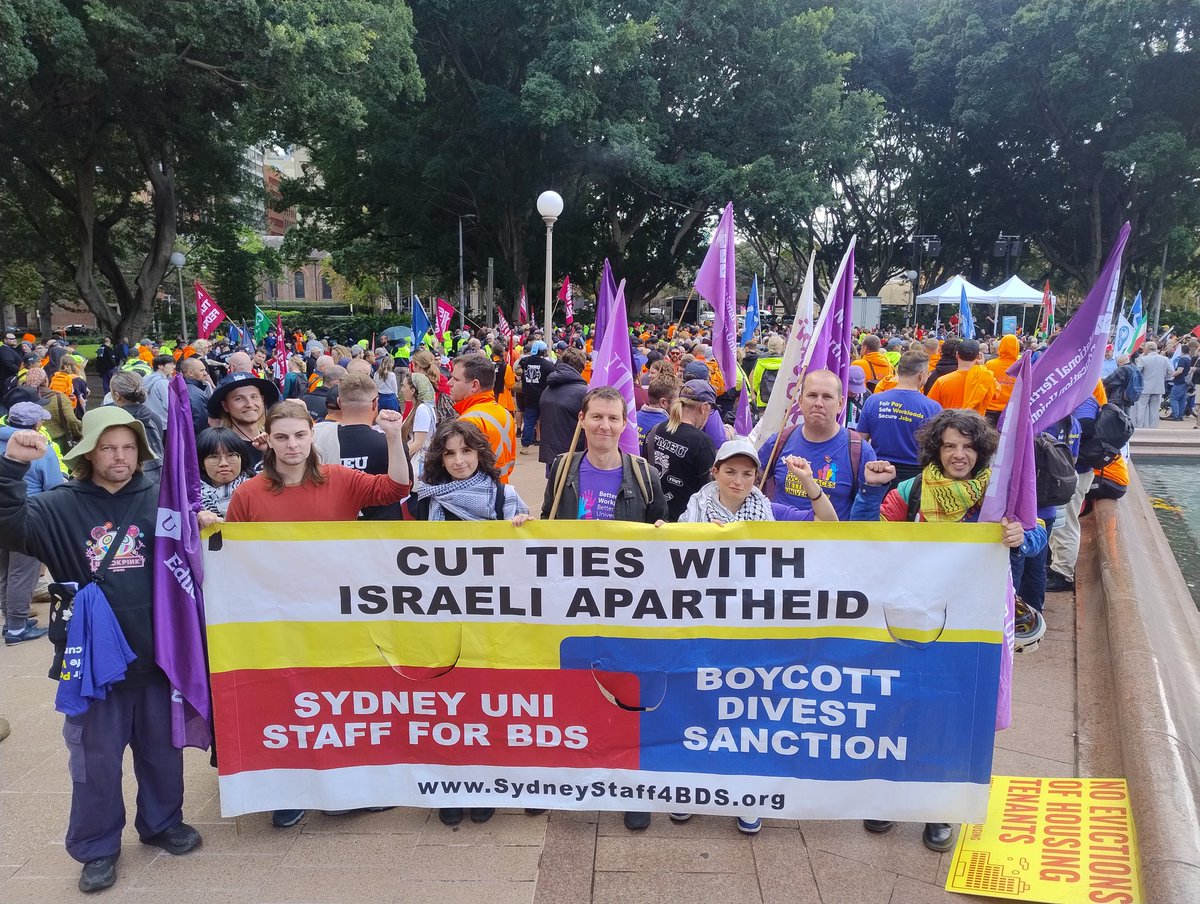 Mayday 1 Rally, Warrane, Sydney Palestine contingent Cut ties with Israeli Apartheid