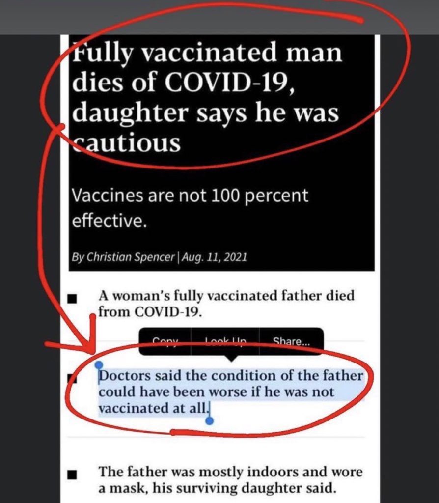 Don't worry, it 'could have been worse if the father was not vaccinated at all'...