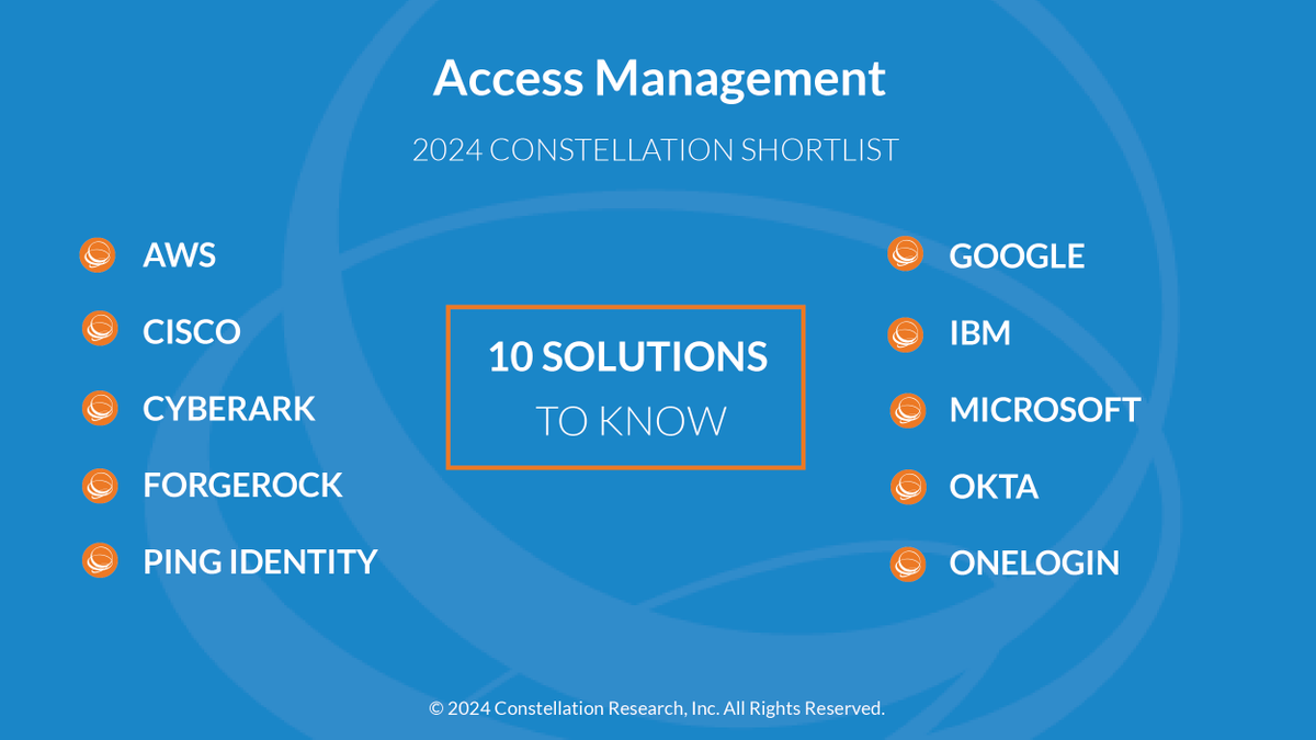 Check out the ShortList for Access Management by @chirag_mehta bit.ly/3uzJleX @awscloud @Cisco @CyberArk @ForgeRock @pingidentity @Google @IBM @Microsoft @okta @OneLogin