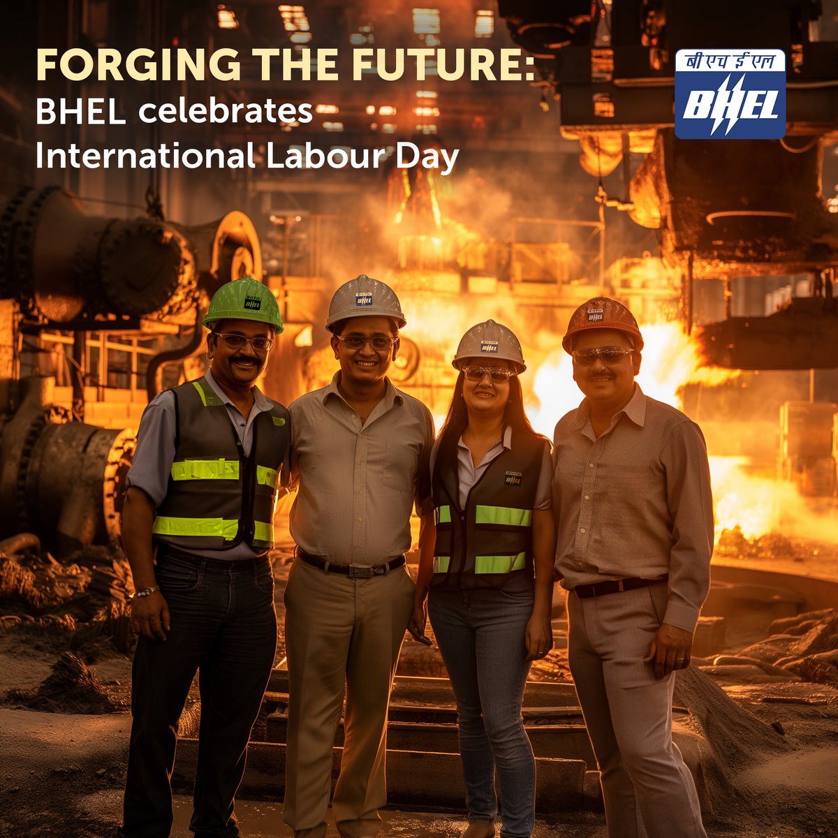 Celebrating the heart and soul of #BHEL's workforce on #InternationalLabourDay. Their passion and skills are powering India's progress, one innovation at a time. We salute our engineers, technicians, and workers – the true catalysts of a modern nation. 🇮🇳💪 #nationbuilding…