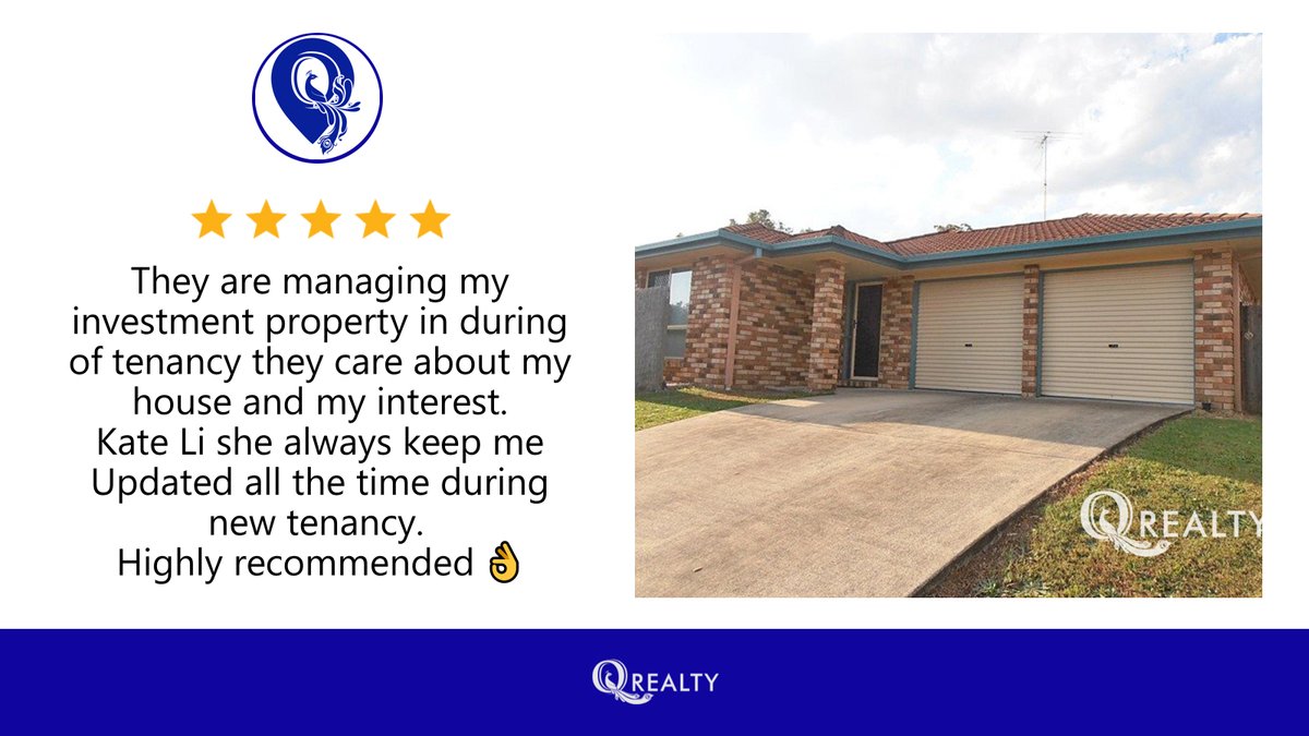 Our latest RateMyAgent review in Drewvale

Thank you for the kind words!  
#qrealtyaus #testimonial #movingin #leased #propertymanagementbrisbane #propertymanager #brisbaneinvestment
rma.reviews/LOo67wpLQMhc