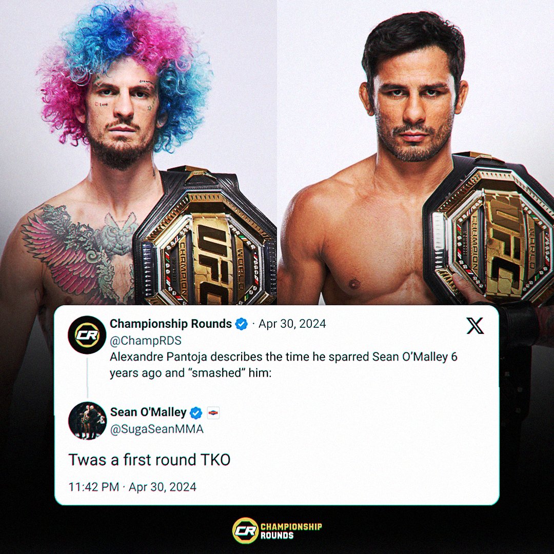 Sean O'Malley responds to Alexandre Pantoja and says he knocked him out in the 1st round when they sparred 👀🍿 (via. X / @SugaSeanMMA) #UFC301 #UFC #MMA