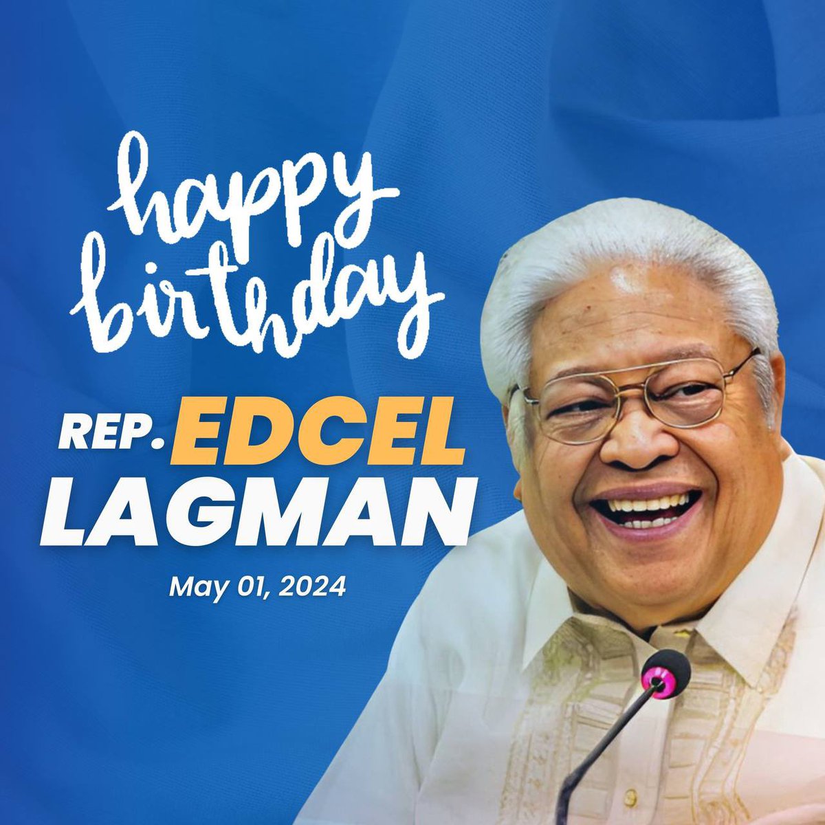 [A]: Happy birthday to our boss, Rep. Edcel Lagman.