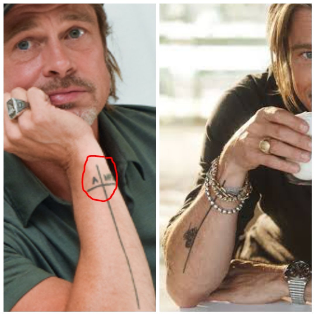 angiemoi on X: Yes, the coffee machine company thinks not a good marketing  idea that it had to delete BradPittIsAnAbuser BradPitt Brad Pitts  violent tank tattoo on his arm that is pointing