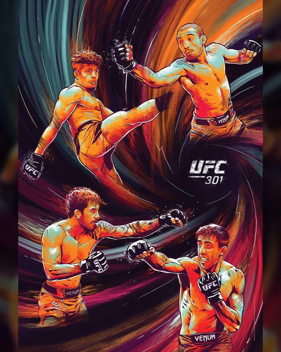 Prêts pour l'#UFC301?🔥 L'affiche de la série artiste est maintenant disponible! [ 🎨: Rafaella Tuma | 📍: Ribeirão Preto, São Paulo ]