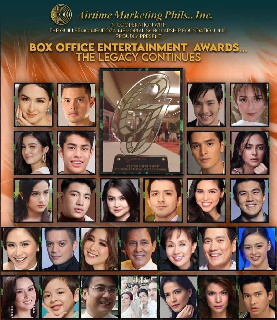 BOX OFFICE ENTERTAINMENT AWARDS 2024

LOOK : Box Office Entertainment Awards announces 2024 awardees:

• Box-Office Phenomenal Stars of Philippine Cinema - Dingdong Dantes and Marian Rivera (Rewind)
• Film Actors of the Year - Dingdong Dantes (Rewind) & Piolo Pascual (Mallari)…