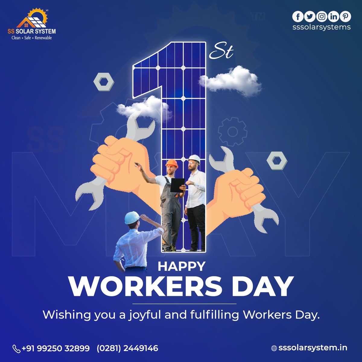 𝗛𝗮𝗽𝗽𝘆 𝗪𝗼𝗿𝗸𝗲𝗿𝘀 𝗗𝗮𝘆

Wishing you a Joyful and fulfilling Workers Day.

#labourday #workers #internationalworkersday #worldlabourday #happylabourday #SolarRoof #SolarEnergy #Solar #SolarPanels #SolarPower #SolarEnergySystem #RenewableEnergy #SSSolarSystem #Rajkot