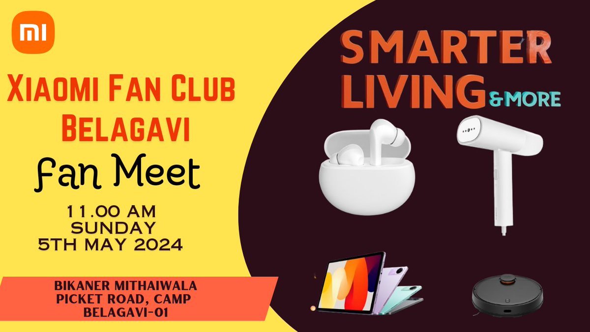 Unlock the potential of Smarter Living with Xiaomi. Sign up for our Fan Meet and discover how latest innovations from Xiaomi can enhance your daily life: rb.gy/8pusmx @hawkeye @s_anuj @atytse @gautmeluv @PrateikDas @SnehaTainwala @sandeep9sarma @Nisar_1987 @Huilgol