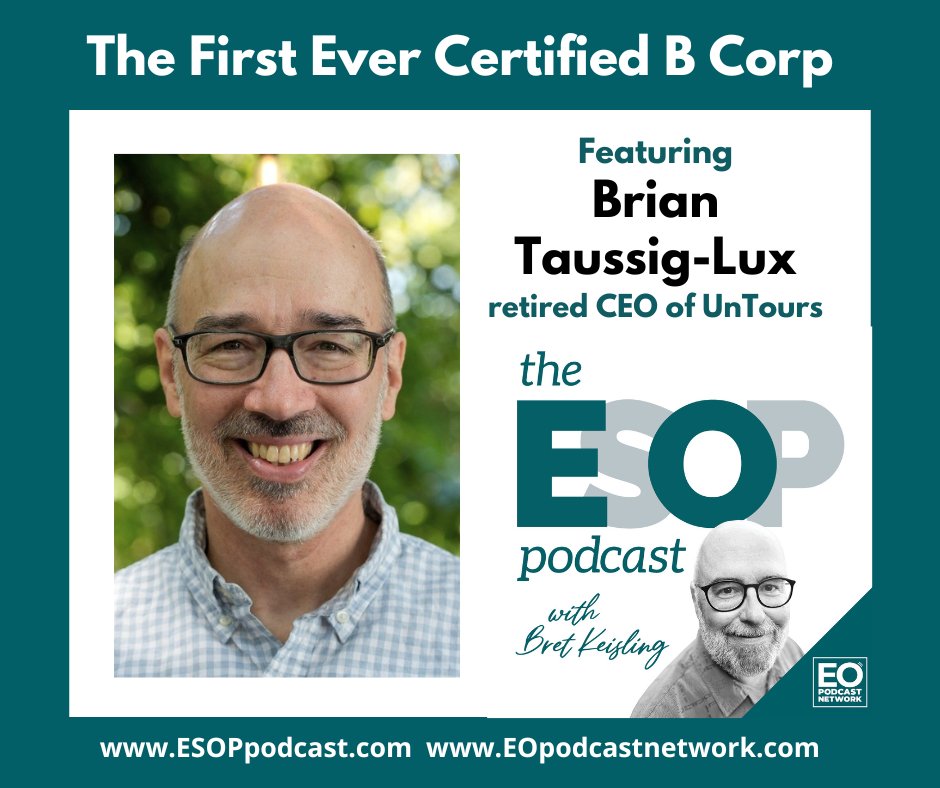 The EO Podcast (@esoppodcast) on Twitter photo #EsOp Podcast Ep. 279: The First Ever Certified B Corp
🎧/📺 theesoppodcast.com/post/279-the-f…
<a href="/EO_Bret/">EO Bret Keisling</a> is joined by Brian Taussig-Lux, retired CEO of
<a href="/untours/">UnTours</a>, which holds the distinction of being the first company to become a Certified #BCorp, which means a business that meets high #EsOp Podcast Ep. 279: The First Ever Certified B Corp
🎧/📺 theesoppodcast.com/post/279-the-f…
<a href="/EO_Bret/">EO Bret Keisling</a> is joined by Brian Taussig-Lux, retired CEO of
<a href="/untours/">UnTours</a>, which holds the distinction of being the first company to become a Certified #BCorp, which means a business that meets high