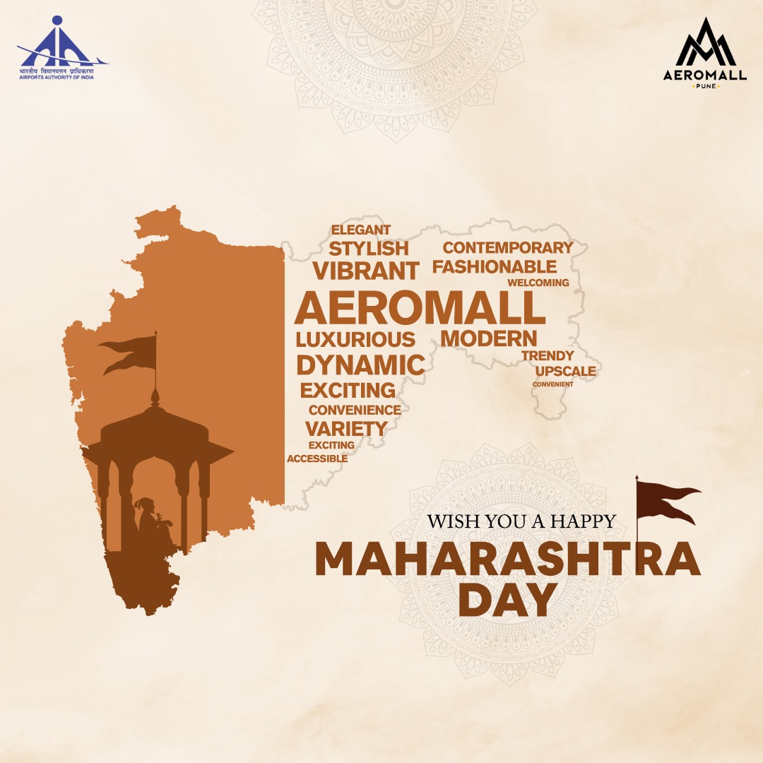 aeromallpune's tweet image. From the majestic forts to the bustling cities, Maharashtra shines with diversity and unity. Happy Maharashtra Day to the land that echoes with history, culture, and boundless dreams. Let&apos;s soar higher, together!

#MaharashtrasDay  #diversityandunity #maharashtradiaries