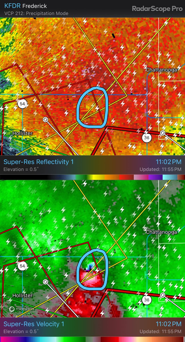 *NOT ONTARIO RELATED* Wow! This is one of the most impressive radar scans I’ve ever seen. And it just happened within the last hour in Southern Oklahoma near the Texas border. The tornado sat in the same area for over 30 minutes. Thankfully it appears that this region is mostly