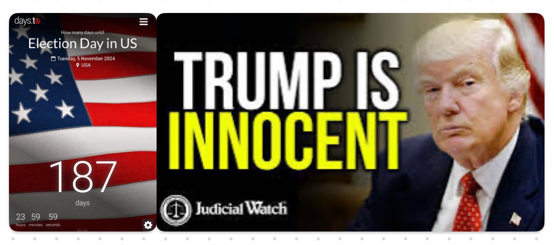 🚨187 Days Until Trump is Elected President🚨

Judge Juan Merchan is a political activist masquerading as a judge!

Recuse yourself now!

#JudgeJuanMerchan

🇺🇸I Can’t Wait🇺🇸

Pass it on 👉👉