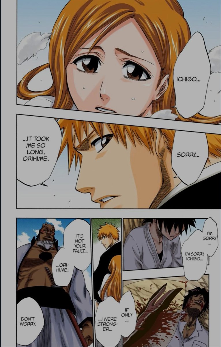 this works too in a battle manga OKKK

both of them apologetic to each other. close to tears🥺 just look at THEM!!

deep love 💕
#IchiHime #oneHEART