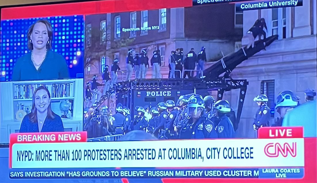 .@HagarChemali, foreign policy expert & adjunct professor, @ColumbiaSIPA: “I think the university had no choice. The talks reached an impasse. Students barricaded building, vandalized property…and this threatened graduation.” Q - Did the university wait too long too act? “At…