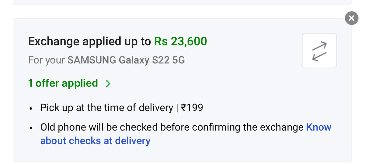 Exchange offer on the Galaxy S22 that I got for 21.5k 😂