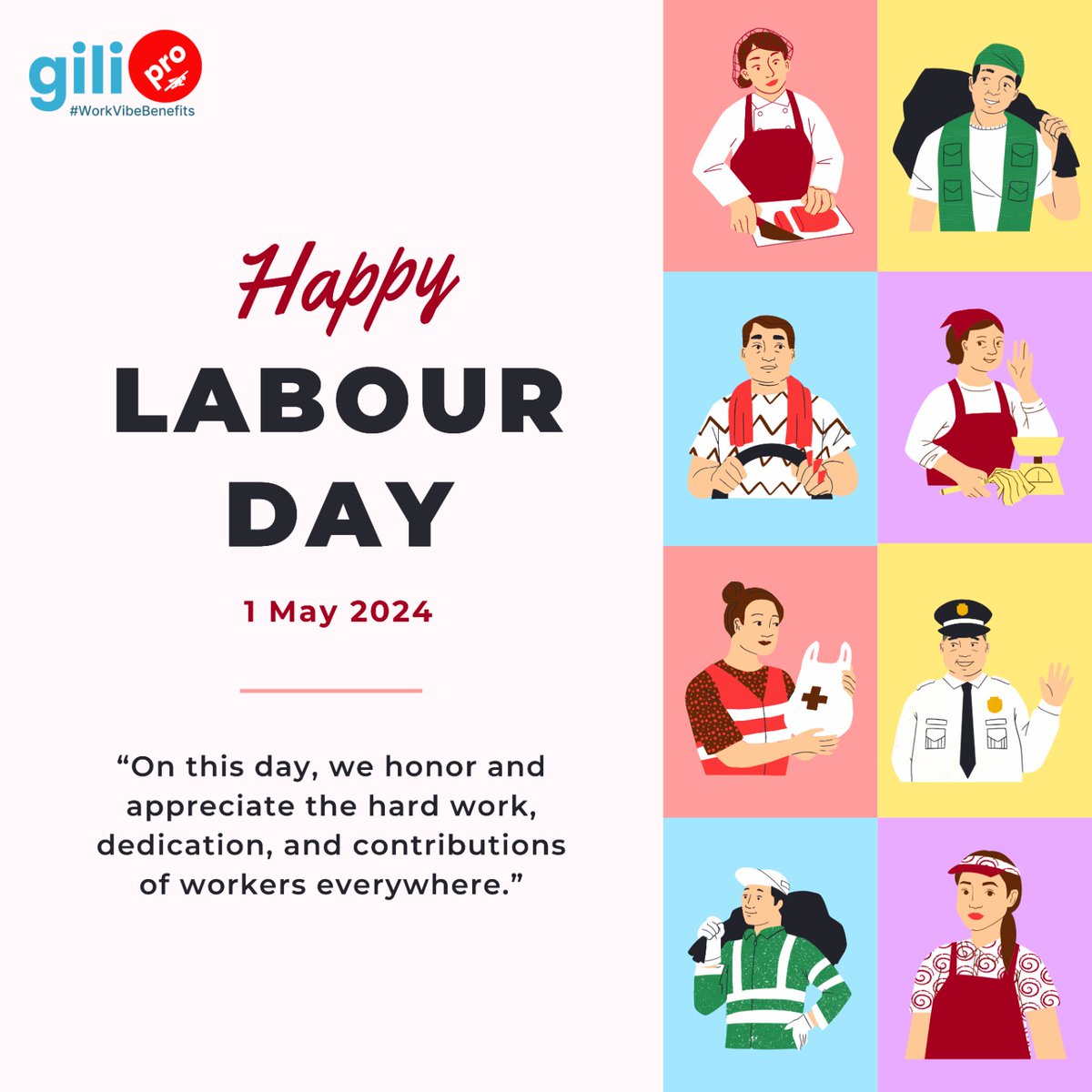 Today, we honor the hard work and dedication of every individual who contributes to building our society. Happy Labour Day!

#gilipro #labourday #labour #labourday2024 #happylabourday #happylabour #1stmay #workersday #workers #workvibebenefits #employeewellness #healthcare