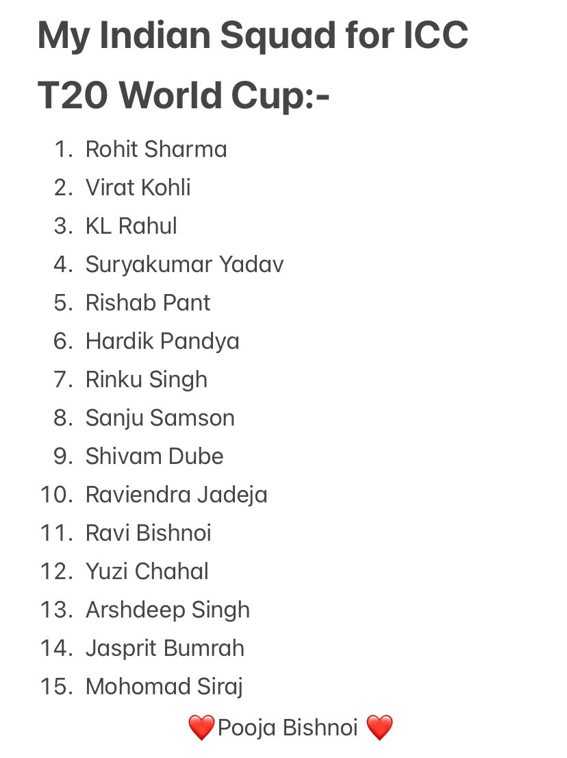 अब आपकी टीम भी बता दीजिए #T20WorldCup2024 #IndianCricketTeam