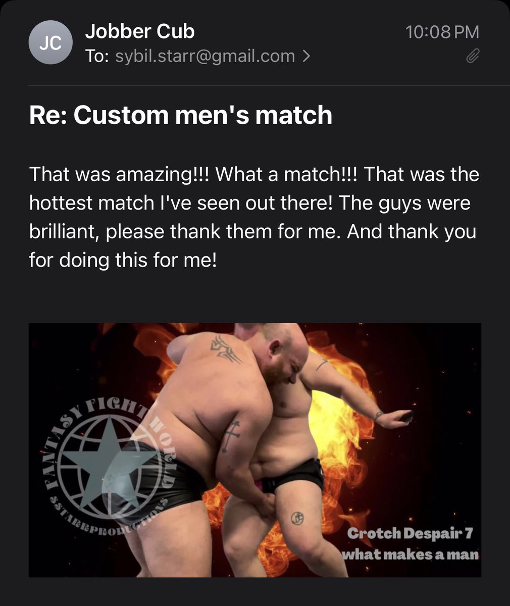 Those Fantasy Fight Boys really know what we need!! Great review of one of our newest matches! Out soon or email to inquire sybil.starr@gmail.com clips4sale.com/studio/23515/f… #fantasyfighting #fantasyfightworld #watchfighters #undergroundmenswrestling #fantasyfightboys