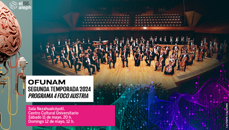 Como parte del @FestivalElAleph, la @OFUNAM dará un #Concierto que te transportará en un viaje sonoro al corazón de Austria 🇦🇹, con la interpretación de obras de dos compositores vieneses 🎼: Joseph Haydn y Franz Schubert. #FestivalElAleph > bit.ly/4aSe5YL