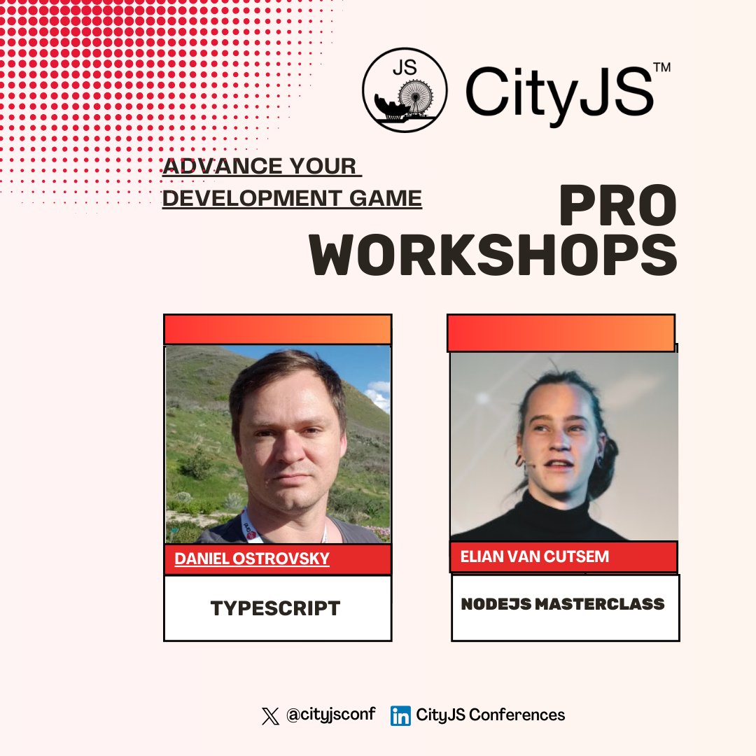 Advance your skills in #TypeScript & #NodeJS then you need to take our workshops at #CityJSSingapore We got two excellent instructors @ElianCodes and @danduh81 that will do 6 hours long workshop and get level you up! Harry up, get your ticket https://singapore.cityjsconf.or