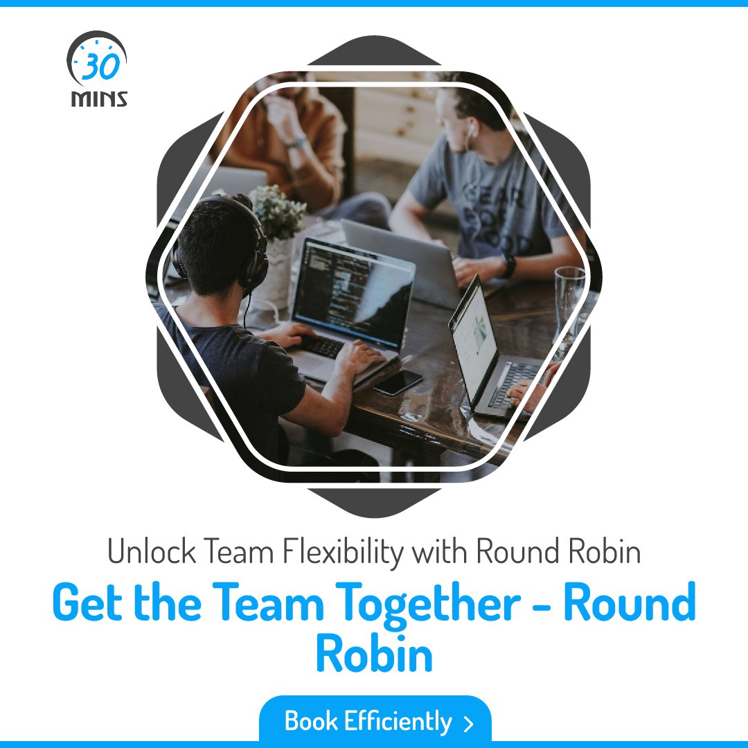Use round robin services to increase your team's flexibility by allowing invitees to automatically book a time with any available member of your team. Sign up today: 30mins.com/signup
#roundrobin #services #team #book