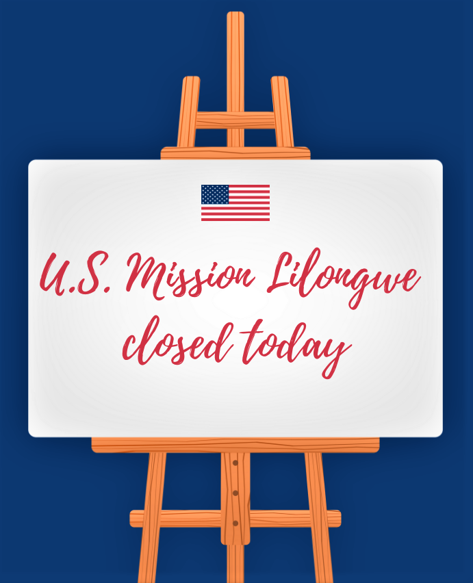 The U.S. Mission will be closed today, Wednesday, May 1, in observance of a Malawi holiday (Labour Day). We will resume normal operations on Thursday, May 2.