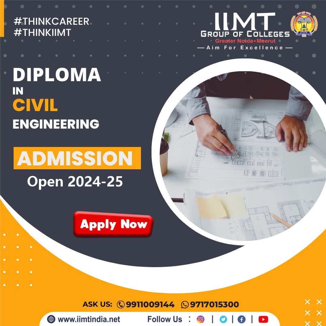 Admission is now open for the 2024–25 session. 
Apply today: Diploma in Civil Engineering.
.
iimtindia.net
Call Us: 9520886860
.
#IIMTIndia #IIMTNoida #IIMTGreaterNoida #IIMTDelhiNCR #IIMTian  #CivilEngineering #ApplyNow #FutureBuilders #EngineeringEducation