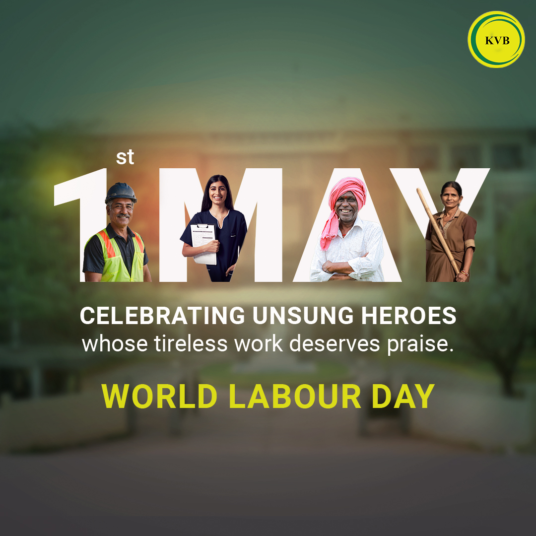 We salute the silent champions whose dedication and hard work often go unnoticed. 
Thank you for doing everything you do.

#KVB #KarurVysyaBank #LabourDay #WorkersDay #MayDay  #UnsungHeroes