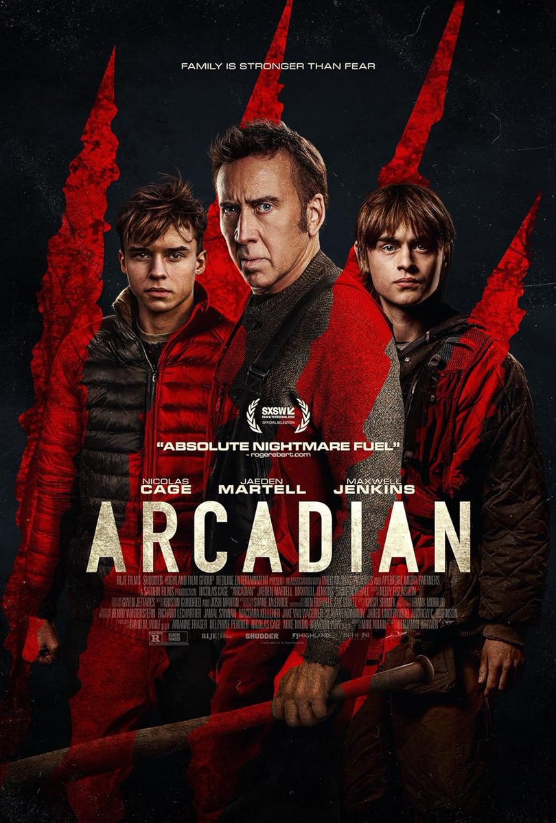 Benjamin Brewer’s ARCADIAN with Nicolas Cage, Jaeden Martell, and Maxwell Jenkins is now on digital VOD. Skillfully designed monsters and the high level of tension throughout make this stand out among other post-apocalyptic fare. #Arcadian #scifi #HorrorMovies #FilmTwitter