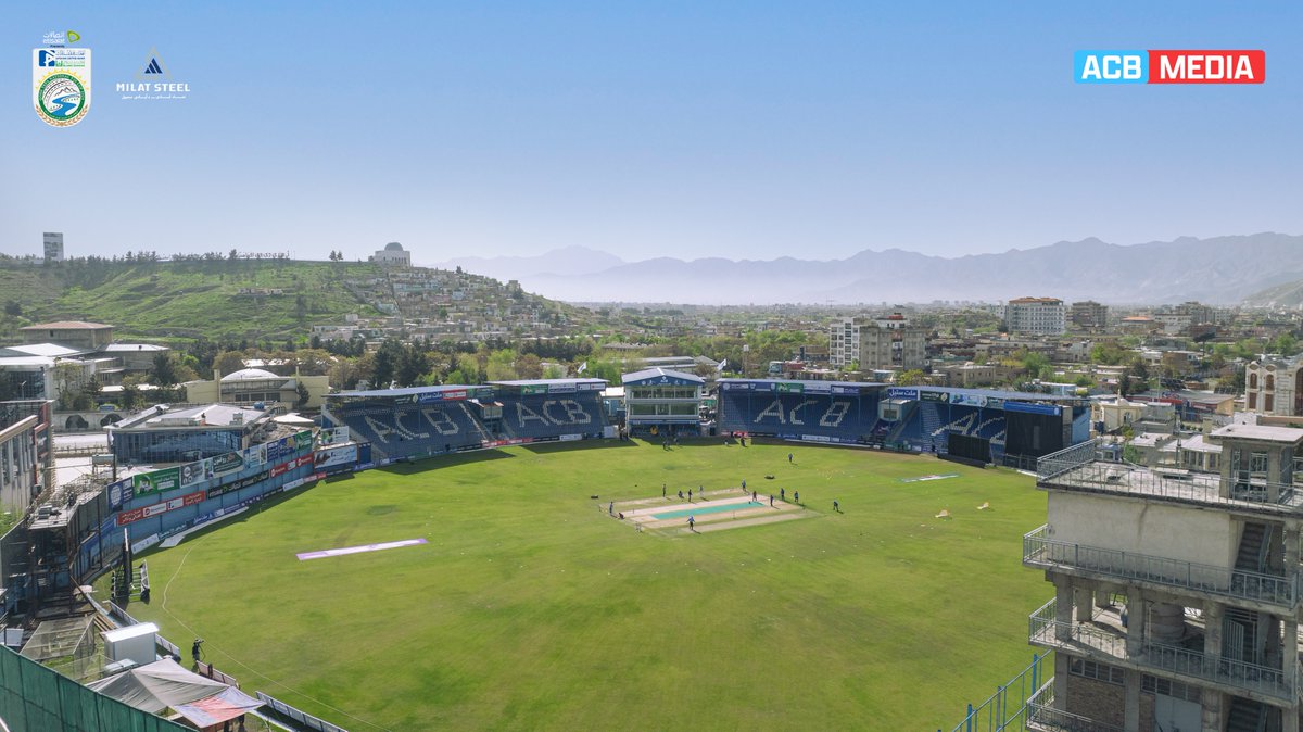 The Stage is all Set! 🏟️ Kabul Cricket Stadium is all set to host the inaugural edition of the Etisalat Presents Afghan United Bank - Qosh Tepa National T20 Cup 2024. 🤩 #QTNT20Cup2024