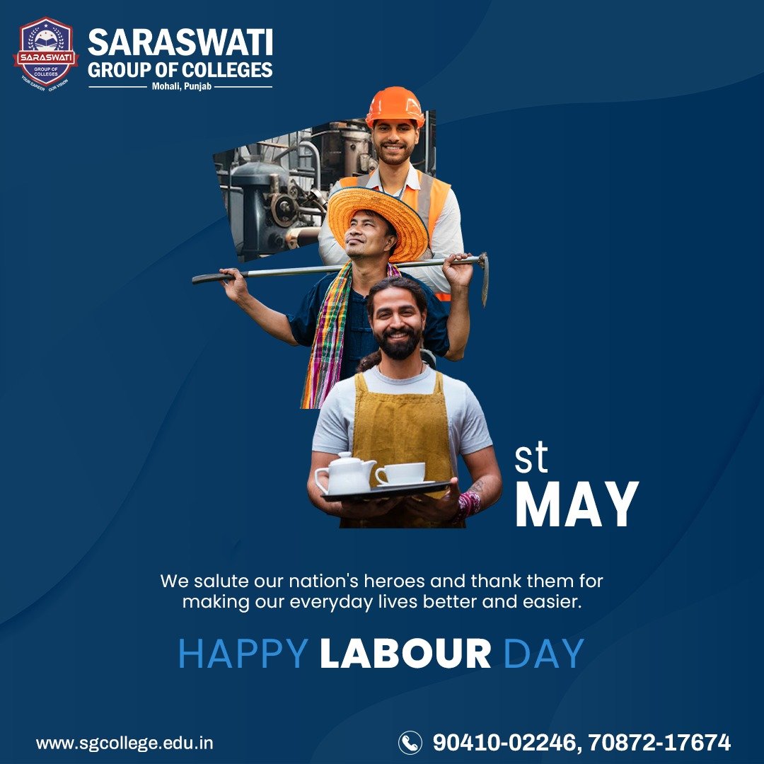 We Salute Our Nation's Heroes And Thank Them For Making Our Everyday Lives Better And Easier - Happy Labour Day

#LabourDayHeroes #GratefulNation #EverydayThanks #SaluteToHeroes #LabourDay2024 #NationOfHeroes #EverydayGratitude #HeroesAmongUs #SGCollegeMohali #SGCMohali