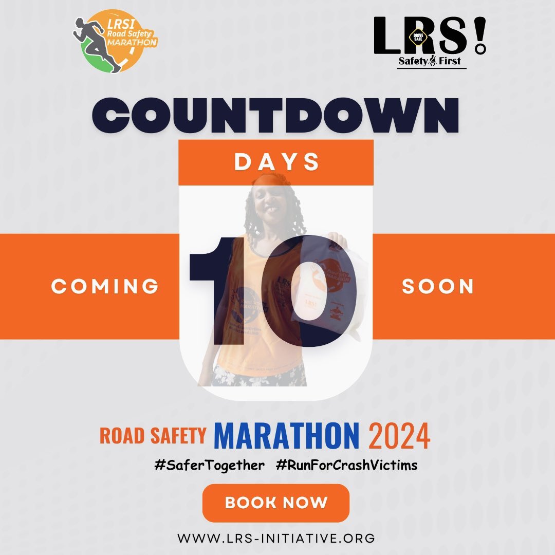 The countdown is on, mark the date. May 11,2024 at kololo independence grounds.

Get your kit and be run ready.
#SaferTogether #RunForCrashVictims