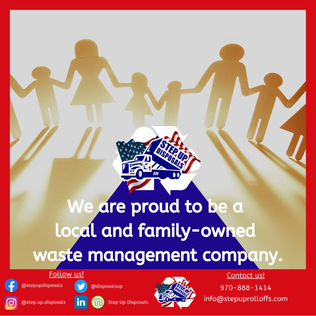 Proudly family and locally owned and operated since 2015. Contact us today! We bring the customer service to a trashy business. #stepupdisposals #fortcollins #berthoud #loveland #local #family #5starrated #customerservice #trashtalk #sanitation #trashservices #stepup