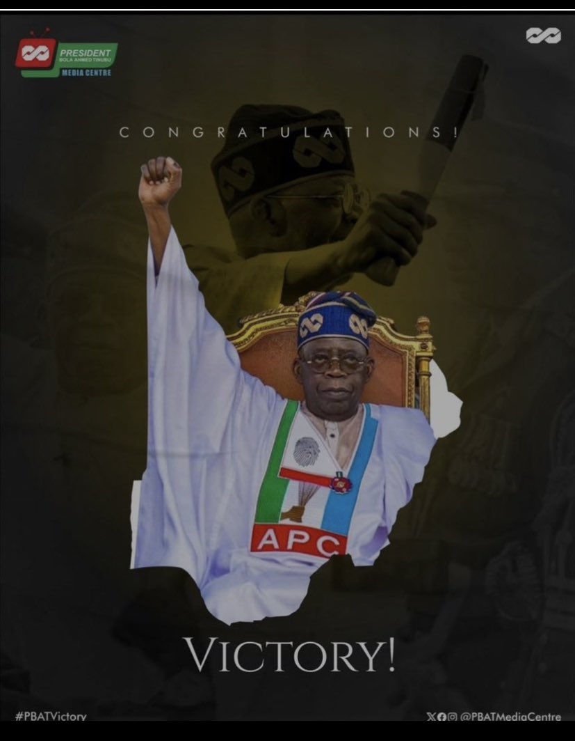 My people. Victory! Victory! Victory. We have already stood on this mandate till 2031. I know one politician in Nigeria that will never be a president of Nigeria. Retweet to appreciate Jagaban for doing well.