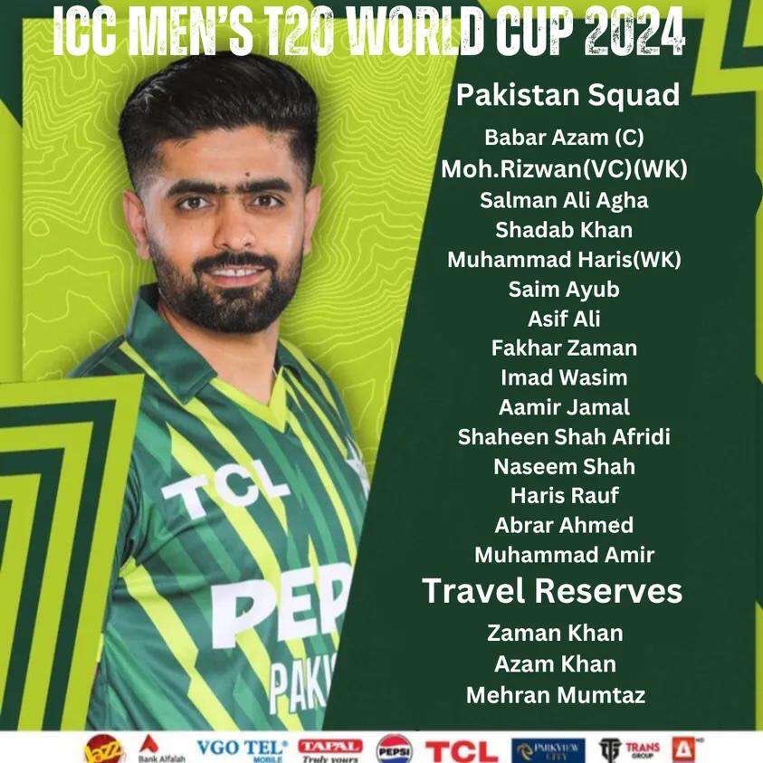 “Pakistan Announced Their Squad For T20 WORLD CUP 2024”
#BabarAzam  #T20WorldCup2024  #PakistanCricket #PCB